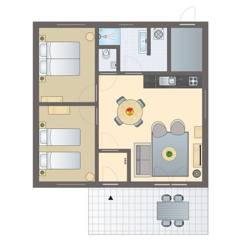 Bungalow 4 Personen - 4-Personen-Ferienhaus