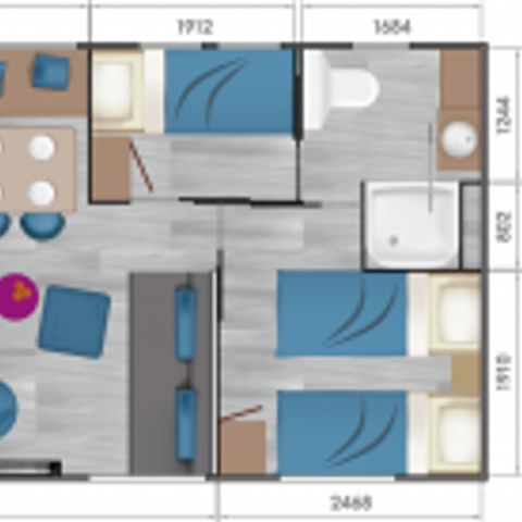 Mobilheim 6 Personen - TAOS - 3 Schlafzimmer - 2 Badezimmer