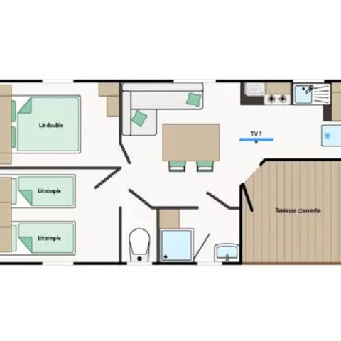 Mobilheim 4 Personen - Bachstelze - klimatisiert ❆.