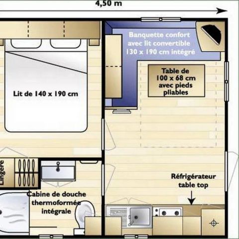 Mobilheim 2 Personen - Paar (1 Zimmer)