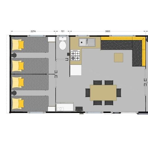 Mobilheim 6 Personen - V.I.P. 3 SCHLAFZIMMER