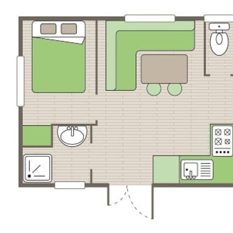 Mobilheim 6 Personen - Classic XL | 3 Zi. | 6 Pers. | Erhöhte Terrasse