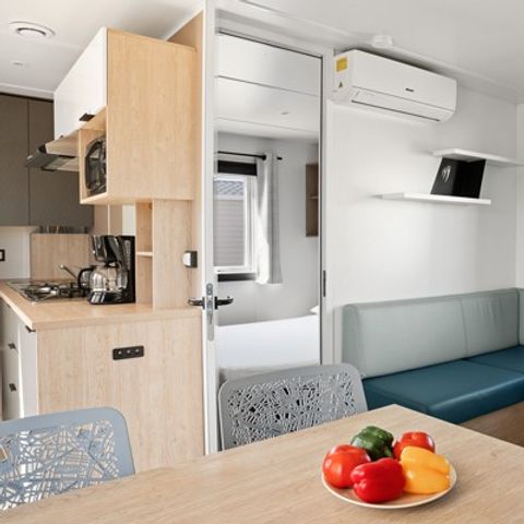 Mobilheim 6 Personen - Comfort | 3 Schlafz. | 6 Pers. | Kleine Terrasse | Klimaanlage