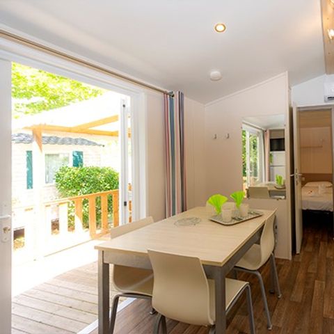 Mobilheim 6 Personen - Comfort | 3 Zi. | 6 Pers. | Einfache Terrasse | Clim.