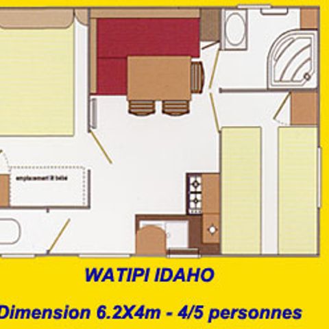 Mobilheim 4 Personen - IDAHO 2 Schlafzimmer - TV