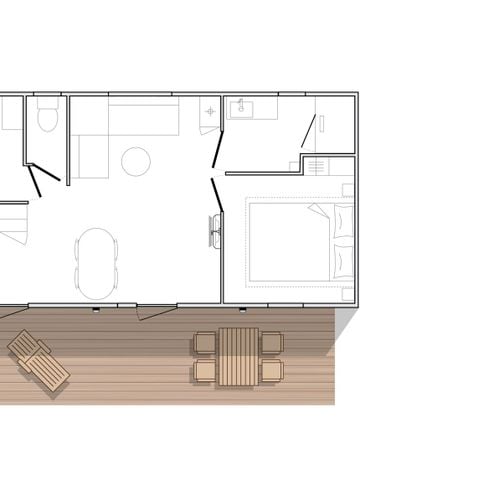 Mobilheim 6 Personen - 32m² - 2 Schlafzimmer - Klimaanlage + TV