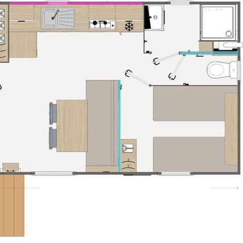 Mobilheim 4 Personen - 2 Zimmer