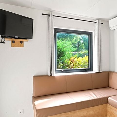 Mobilheim 4 Personen - Premium | 2 Zi. | 4 Pers. | Erhöhte Terrasse | TV