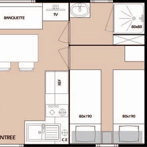 Mobilheim 4 Personen - FREIZEIT