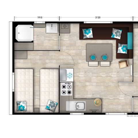 Mobilheim 5 Personen - AUTHENTISCH - TV - PLANCHA