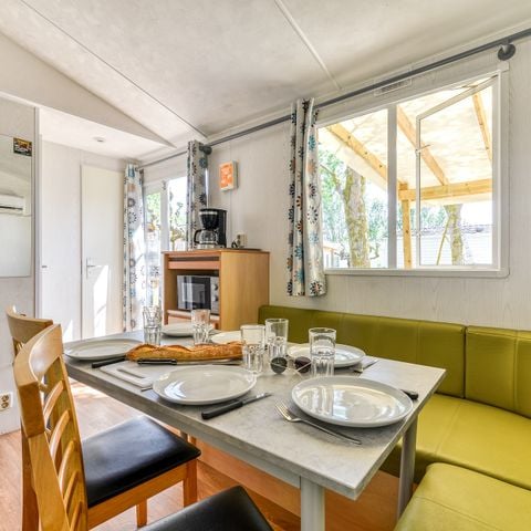 Mobilheim 4 Personen - Comfort | 2 Schlafz. | 4 Pers. | Erhöhte Terrasse | Klimaanlage