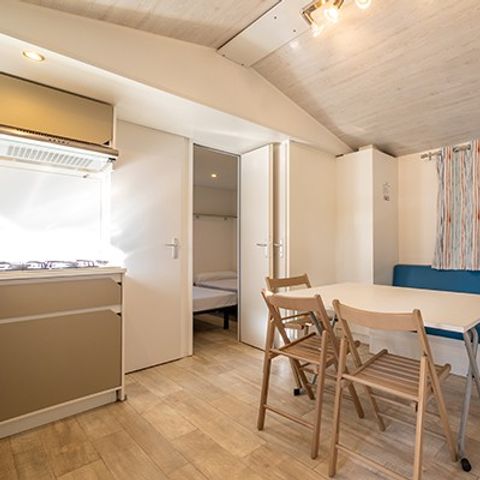 Mobilheim 6 Personen - Comfort | 3 Schlafz. | 6 Pers. | Erhöhte Terrasse | Klimaanlage