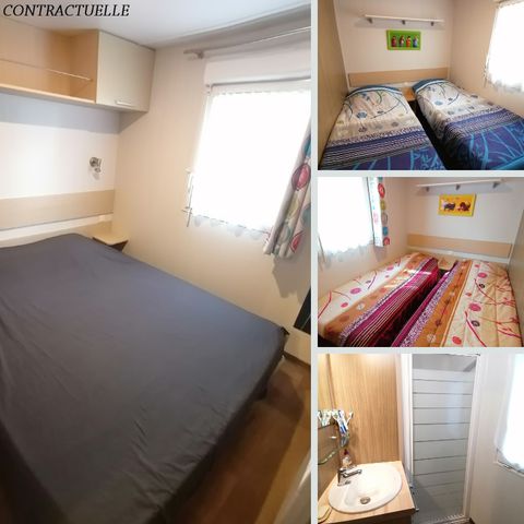 Mobilheim 6 Personen - Florès 3 CONFORT -3 Schlafzimmer 32m²- *Klima, Terrasse, TV*.