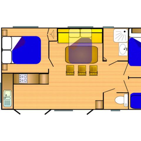 Mobilheim 7 Personen - RIVIERA 860-3 A/C CD Lounge