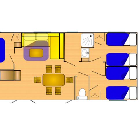 Mobilheim 7 Personen - RIVIERA 900-3 A/C CD Lounge