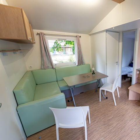 Mobilheim 6 Personen - Premium Riviera 28m² in Flussnähe- 2 Zimmer + Terrasse mit Sonnenschirm