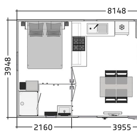 Mobilheim 4 Personen - Komfort Premium 2 Zimmer