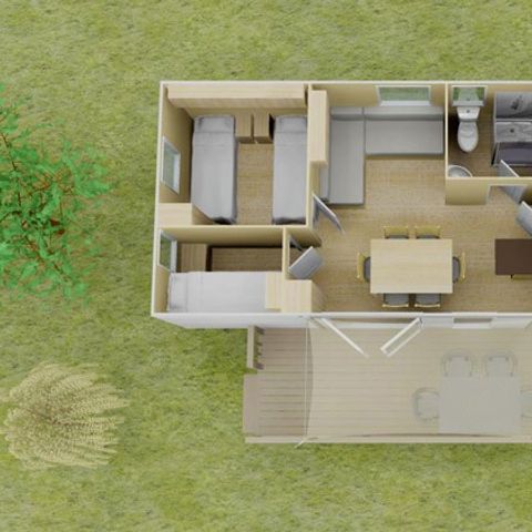 Mobilheim 6 Personen - Premium | 3 Schlafz. | 6 Pers. | Erhöhte Terrasse | Klimaanlage