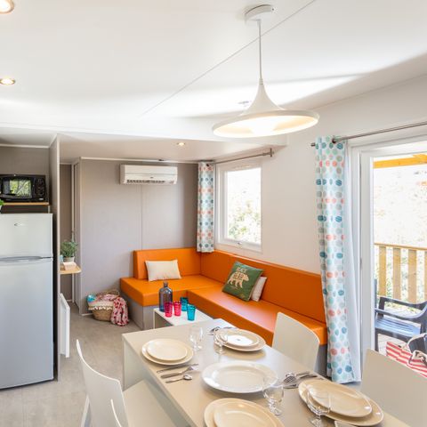 Mobilheim 6 Personen - Premium | 3 Schlafz. | 6 Pers. | Erhöhte Terrasse | Klimaanlage