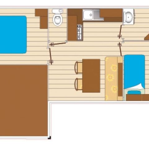 Mobilheim 7 Personen - Evasion 7 Personen 2 Zimmer 28m²