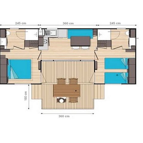 Mobilheim 4 Personen - PRESTIGE PATIO