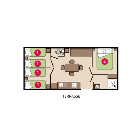 Mobilheim 6 Personen - Familie 6 Personen