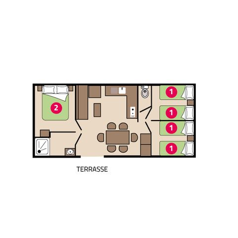 Mobilheim 6 Personen - Familie Clim 6 Personen