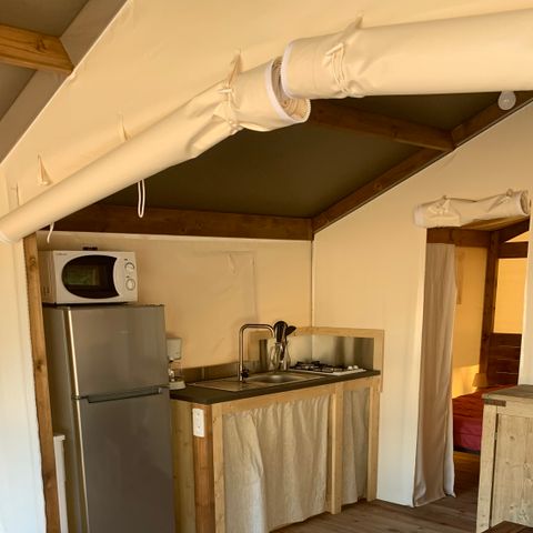 Bungalowzelt 5 Personen - Freeflower Comfort+, mit Waschbecken, aber ohne Sanitäranlagen