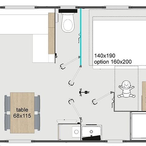 Mobilheim 6 Personen - Presta+ 30m²