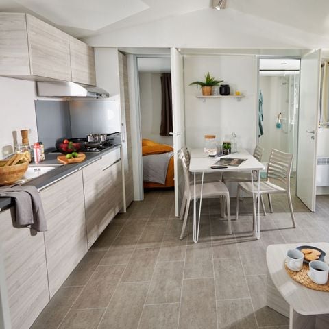 Mobilheim 6 Personen - Premium 35m² 3 Schlafzimmer, Klimaanlage, Tv, Geschirrspüler