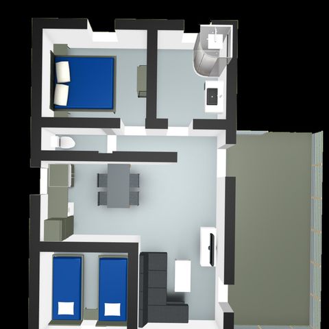 Mobilheim 4 Personen - Premium 30m² 2 Schlafzimmer Klimaanlage, Tv, Geschirrspüler