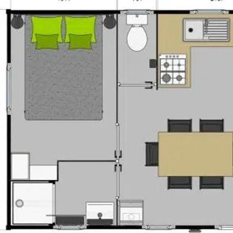 Mobilheim 5 Personen - Grand Confort - 28m² - 2 Zimmer