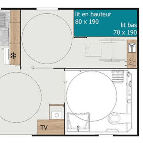 Mobilheim 4 Personen - Confort PMR - 2 Zimmer