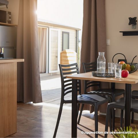 Mobilheim 5 Personen - Homeflower Premium 26,5m² - 2 Schlafzimmer + Terrasse + TV + Clim + Bettwäsche + Handtücher