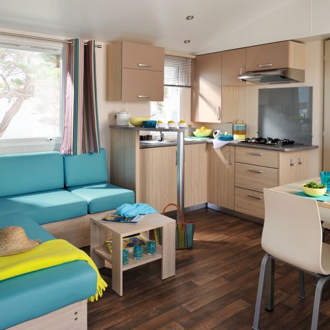 Mobilheim 4 Personen - Comfort | 2 Zi. | 4 Pers. | Erhöhte Terrasse | Klim.