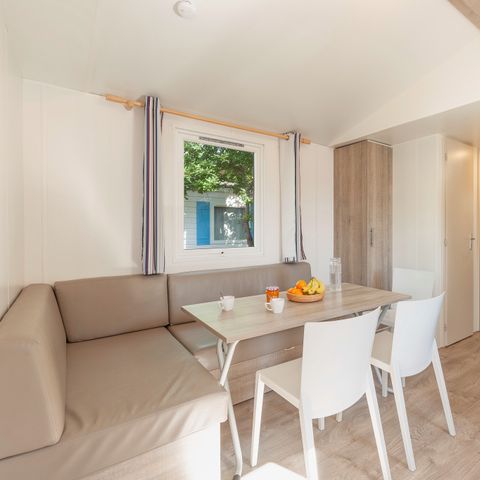 Mobilheim 6 Personen - Comfort | 3 Zi. | 6 Pers. | Einfache Terrasse | Clim.