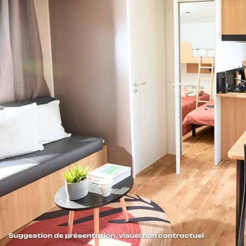 Mobilheim 6 Personen - Homeflower Premium 30,5m² (3 Schlafzimmer) + KLIMA + halbüberdachte Terrasse + TV + Bettwäsche + Handtücher