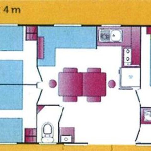 Mobilheim 6 Personen - 3 Schlafzimmer, 32m² + Klimaanlage