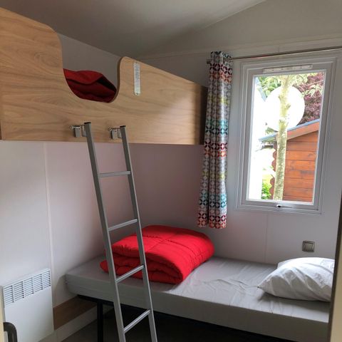 Mobilheim 4 Personen - Komfort 27m² PMR 2 Zimmer darunter Terrasse + TV