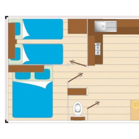 Mobilheim 4 Personen - Cocoon 2 Zimmer 21m²