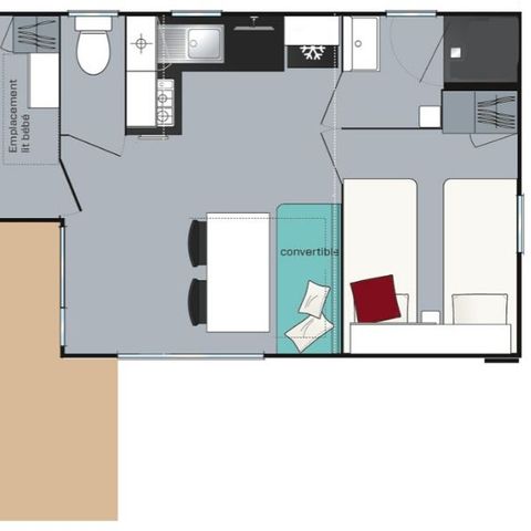 Mobilheim 7 Personen - Evasion 2 Zimmer 28m²