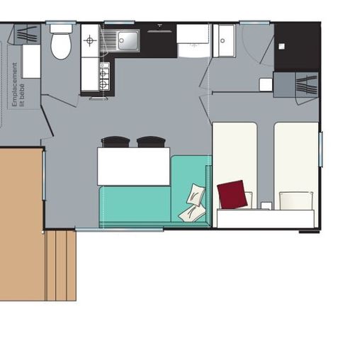 Mobilheim 7 Personen - Mh Evasion 7P 2CH LS BB 28m² Merc