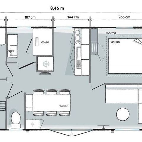 Mobilheim 2 Personen - 3 Schlafzimmer