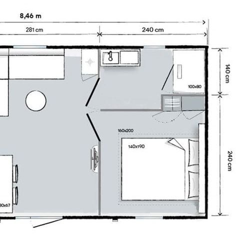 Mobilheim 2 Personen - 2 Schlafzimmer