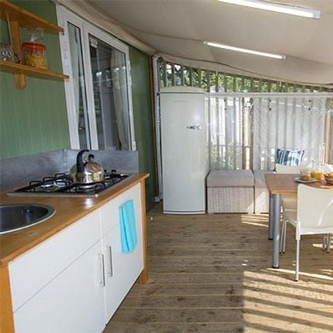 SafariZelt 5 Personen - Hybrid-Lodge | 2 Schlafz. | 4/5 Pers. | 1 Bad | Klimaanlage