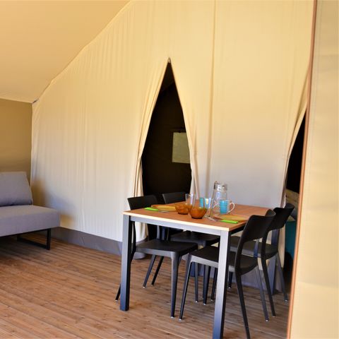 SafariZelt 4 Personen - NEW// Zelt Woodlodge Confort 23m² (2Zi - 4Pers) - ohne Sanitäranlagen