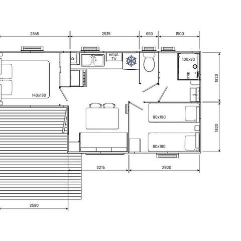 Mobilheim 4 Personen - Ciela Confort Compact - 2 Zimmer