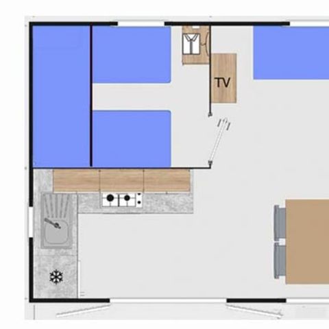 Mobilheim 5 Personen - PREMIUM-RAUM