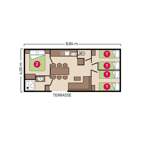 Mobilheim 6 Personen - Familie Clim 6 Personen