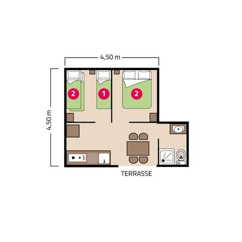 Zelt 5 Personen - Pfahlhütte 5 Personen